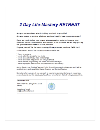 3-day Life Mastery EVENT - in person